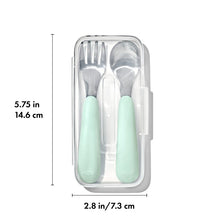 Load image into Gallery viewer, OXO Tot On-The-Go Fork And Spoon Set - Opal