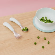Load image into Gallery viewer, OXO Tot On-The-Go Fork And Spoon Set - Opal