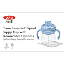 Load image into Gallery viewer, OXO Tot Transitions Soft Spout Sippy Cup With Removable Handles 6oz - Dusk