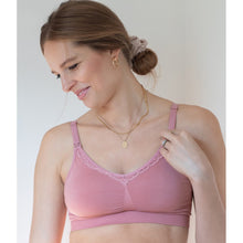 Load image into Gallery viewer, Bravado Designs Essential Stretch with Lace Nursing Bra - Roseclay XL
