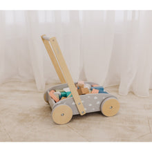 Load image into Gallery viewer, Bubble Wooden Baby Push Cart & Walker with 45 Building Blocks