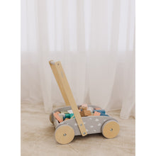 Load image into Gallery viewer, Bubble Wooden Baby Push Cart & Walker with 45 Building Blocks