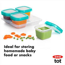 Load image into Gallery viewer, OXO Tot Baby Blocks Freezer Storage Containers 6 oz - Teal