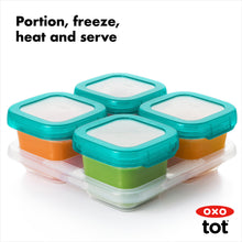 Load image into Gallery viewer, OXO Tot Baby Blocks Freezer Storage Containers 6 oz - Teal