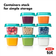 Load image into Gallery viewer, OXO Tot Baby Blocks Freezer Storage Containers 6 oz - Teal