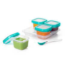 Load image into Gallery viewer, OXO Tot Baby Blocks Freezer Storage Containers 6 oz - Teal