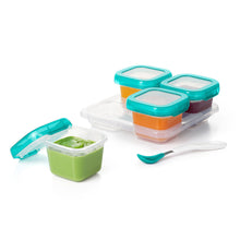 Load image into Gallery viewer, OXO Tot Baby Blocks Freezer Storage Containers 6 oz - Teal