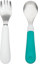 Load image into Gallery viewer, OXO Tot Fork & Spoon Set - Teal