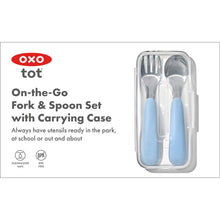 Load image into Gallery viewer, OXO Tot On-The-Go Fork And Spoon Set - Dusk
