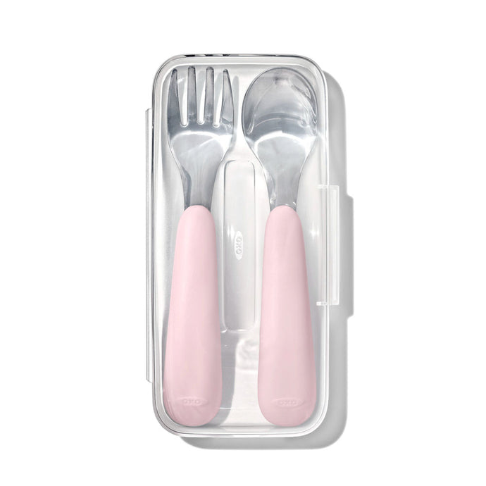 OXO Tot On-The-Go Fork And Spoon Set - Blossom