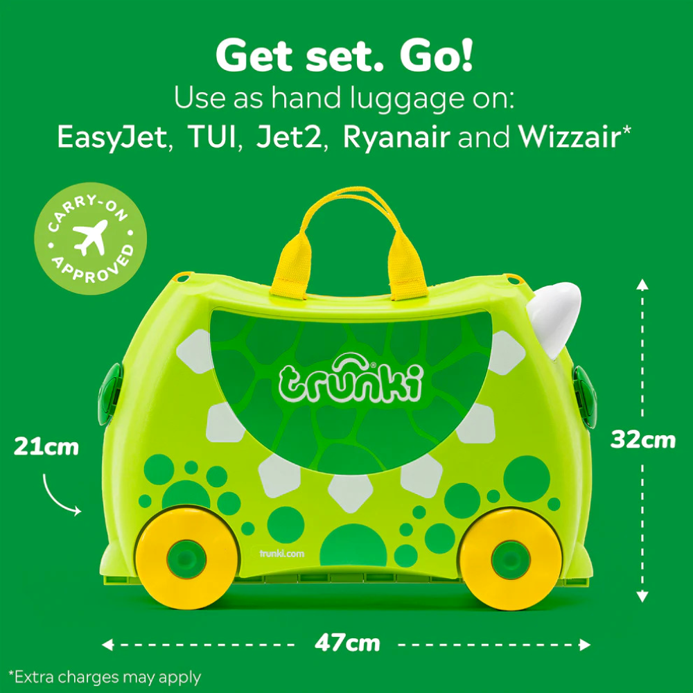Trunki Ride On Luggage Dudley the Dinosaur1