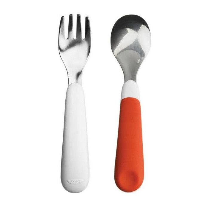 OXO Tot Fork & Spoon Set - Orange