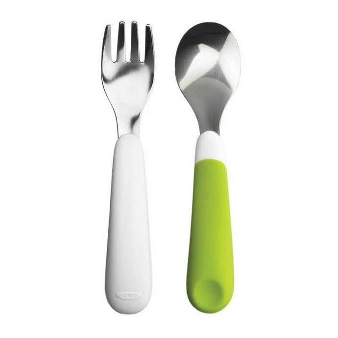 OXO Tot Fork & Spoon Set - Green