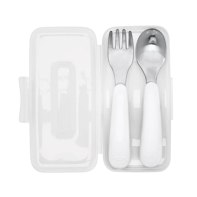 OXO Tot On the Go Fork And Spoon Set - Pink