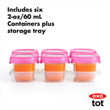 Load image into Gallery viewer, OXO Tot Baby Blocks Freezer Storage Containers Set 2oz/60ml - Pink

