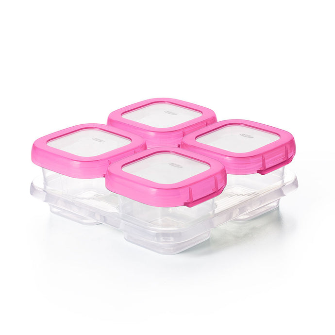 OXO Tot Baby Blocks Freezer Storage Containers Set 4oz/120ml - Pink