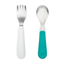 Load image into Gallery viewer, OXO Tot Fork &amp; Spoon Set - Teal
