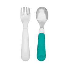 Load image into Gallery viewer, OXO Tot On the Go Fork And Spoon Set - Teal
