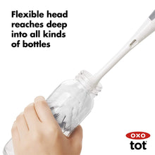 Load image into Gallery viewer, OXO Tot Bottle Brush with Detail Cleaner &amp; Stand - Grey
