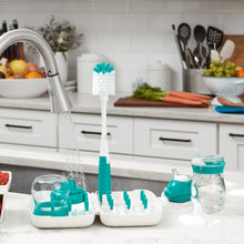 Load image into Gallery viewer, OXO Tot On-The-Go Drying Rack &amp; Bottle Brush - Teal
