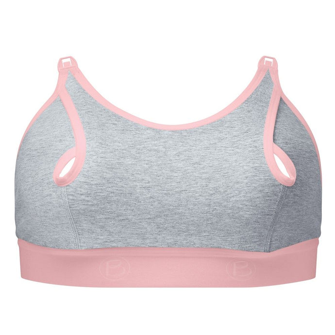 Bravado Designs Clip and Pump Hands-Free Nursing Bra Accessory - Dove Heather with Dusted Peony S