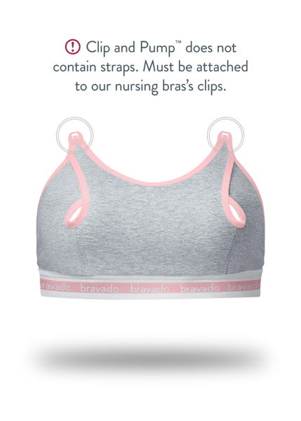 Bravado Designs BClip And Pump Hands-Free Nursing Bra Accessory - Sustainable - Dove Heather With Dusted Peony