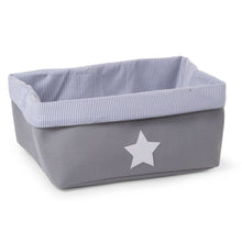 Load image into Gallery viewer, Childhome Canvas Storage Basket - Grey Stripes - 40x30x20CM
