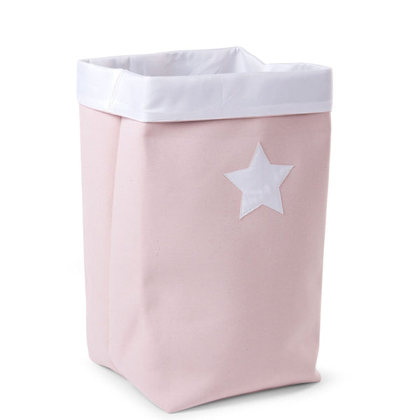 Childhome Canvas Storage Basket - Soft Pink White - 32x32x60CM