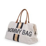 Childhome Mommy Bag Nursery Bag - Off White with Black/Gold Stripes