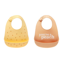 Load image into Gallery viewer, Pearhead Silicone Bib Set of 2 - You&#39;re a Peach
